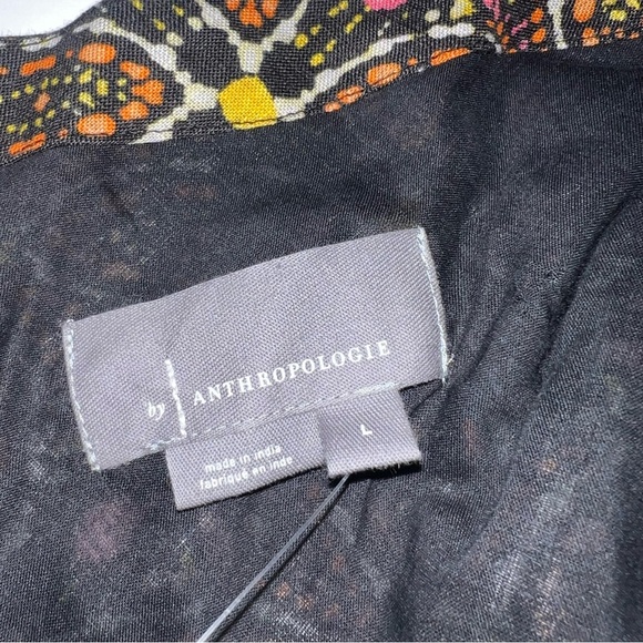 New By Anthropologie One Shoulder Linen Cropped Top Orang Motif Medallion boho - Picture 9 of 14